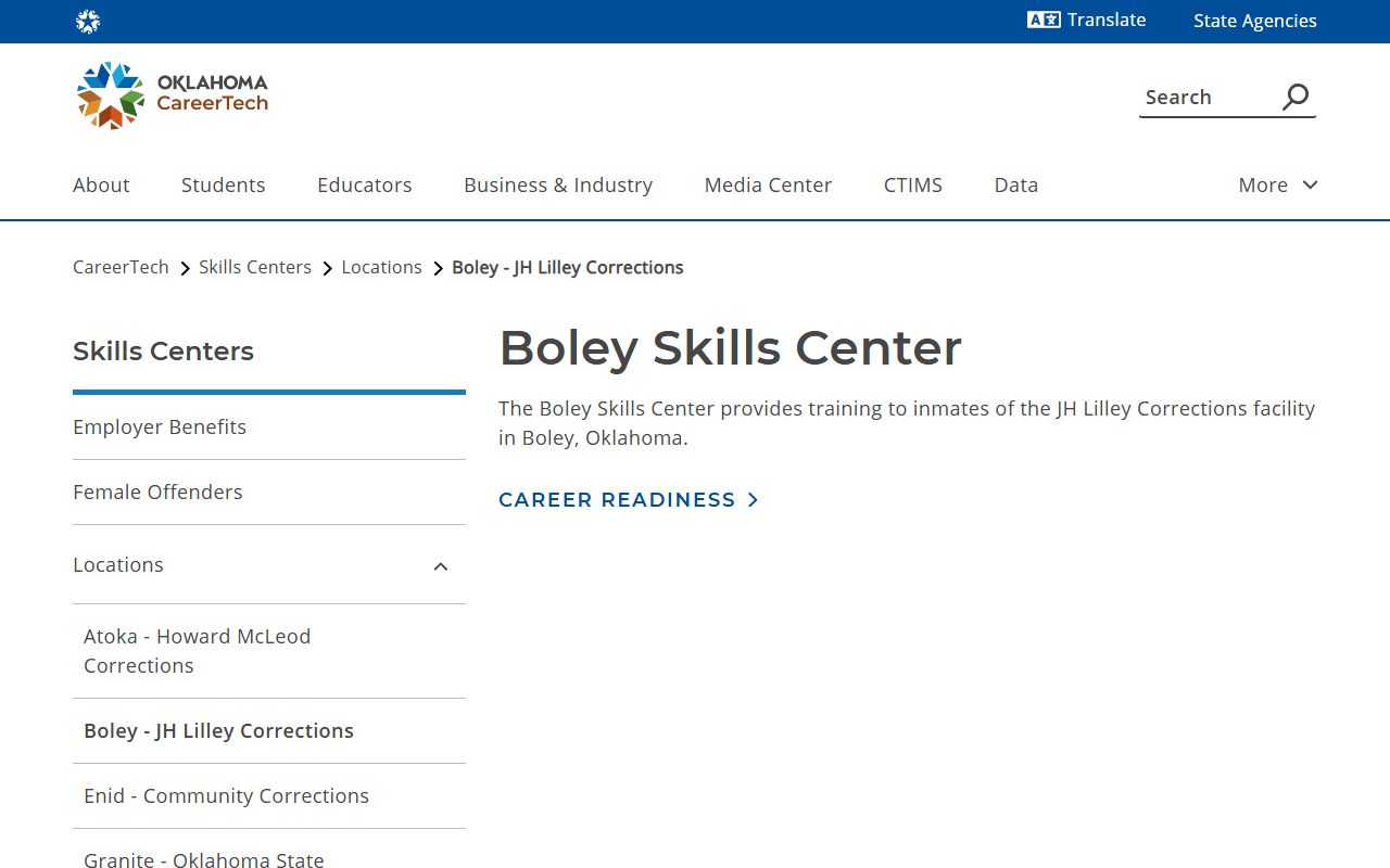 John H. Lilley Correctional Center CareerTech programs for inmates
