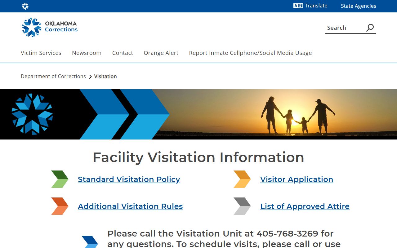 John H. Lilley Correctional Center ODOC visitation rules for inmate visits